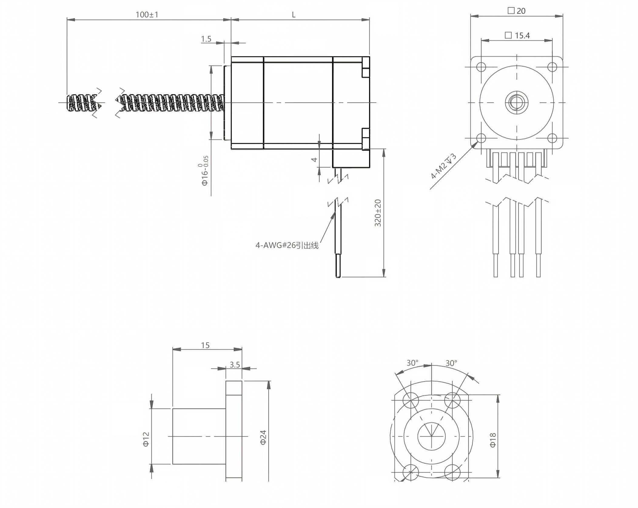 Nema 8 (20mm) Series Hybrid Ball Screw Stepper Motor(1) Nema 8 (20mm) Series Hybrid Ball Screw Stepper Motor(1)