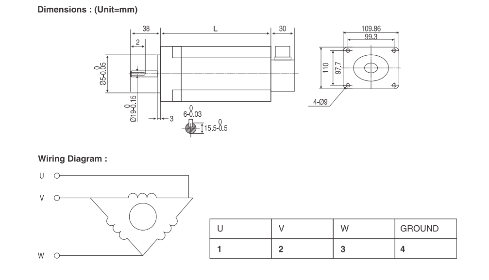 NEMA 42 (110mm)open loop stepper motor dwg NEMA 42 (110mm)open loop stepper motor dwg