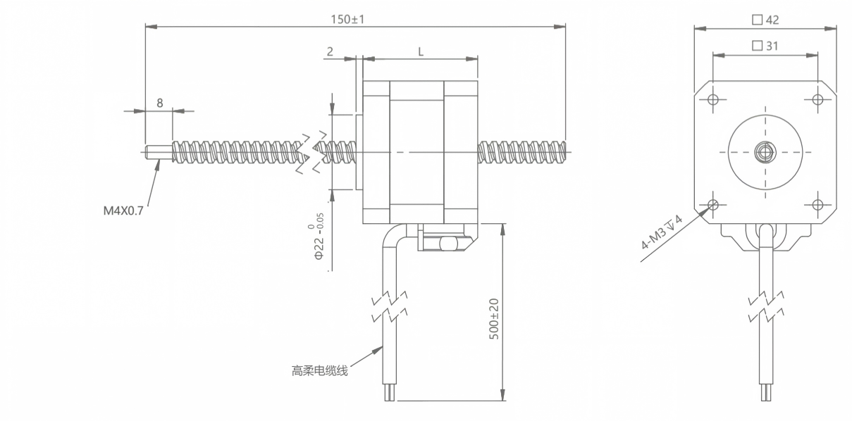 Nema 17 Through Shaft Type Stepper Motor DW Nema 17 Through Shaft Type Stepper Motor DW