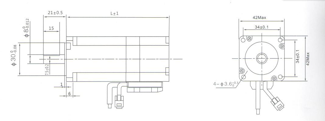 NEMA 17 (42mm) Closed Loop Stepper Motor dwg