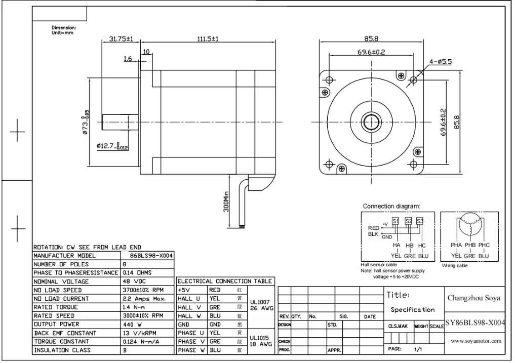 Nema 34 Brushless DC Motor for Home Appliance & Smart Home Use Flange Mount5
