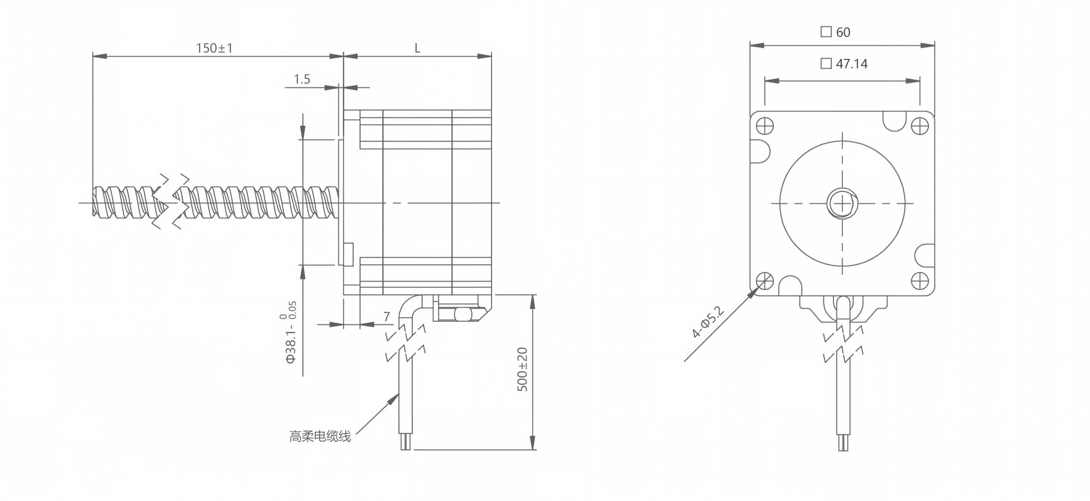 Nema 24 (60mm) Series Hybrid Ball Screw Stepper Motor(2)