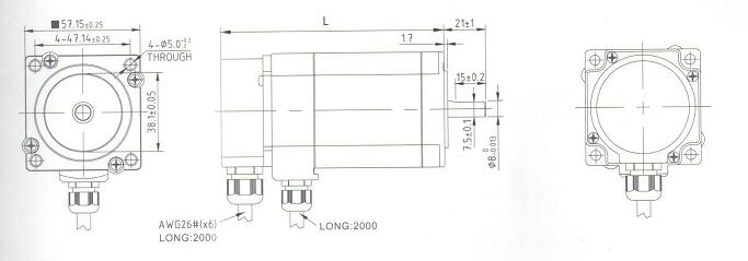 NEMA 23 (57mm) Closed Loop Stepper Motor dwg