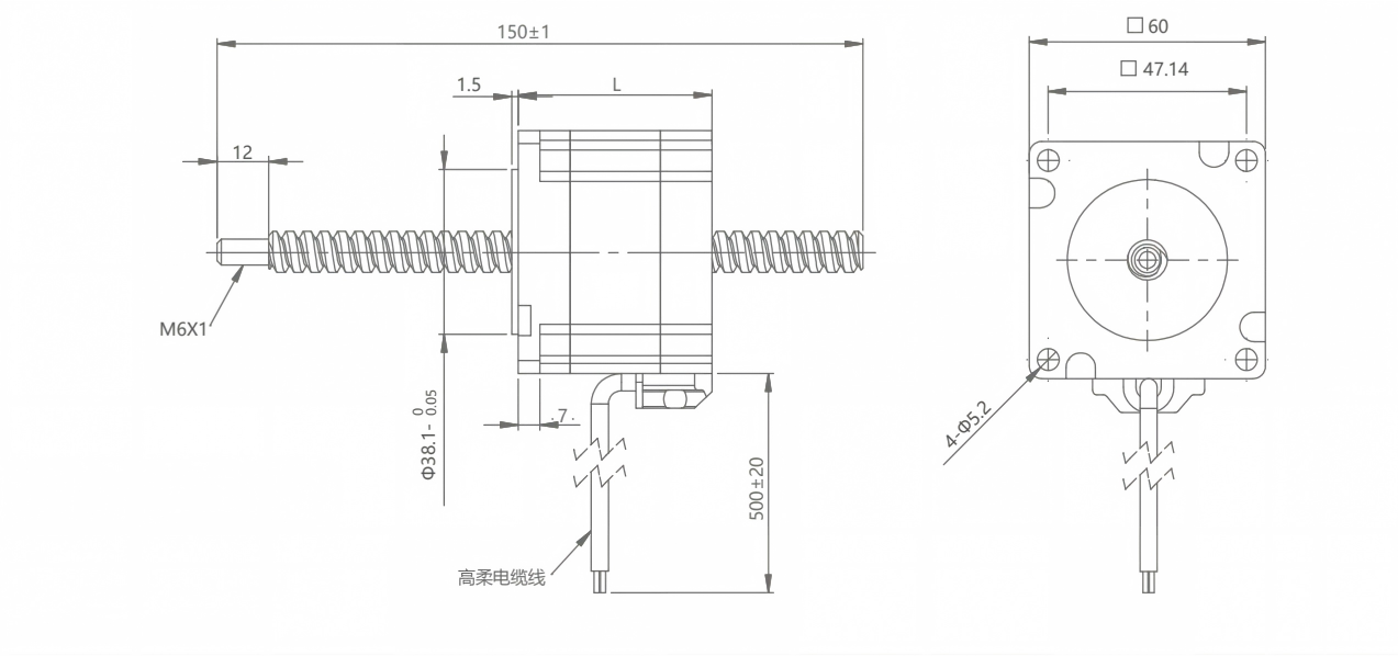 Nema 24 Through Shaft Type Stepper Motor DW